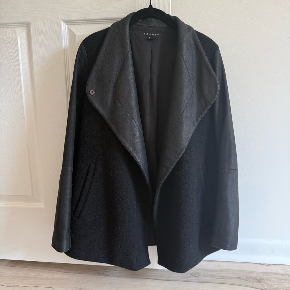 Theory Black Leather Women's Jacket